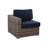 R L Sectional One - Arm Modular Patio Chair With 5 Inch Thick Seat And 7 Navy Blue Cushions, Weather Aluminum Frame, No Assembly Required, Ideal For Outdoor Lounge Chair, Back Open Cell Foam Machine