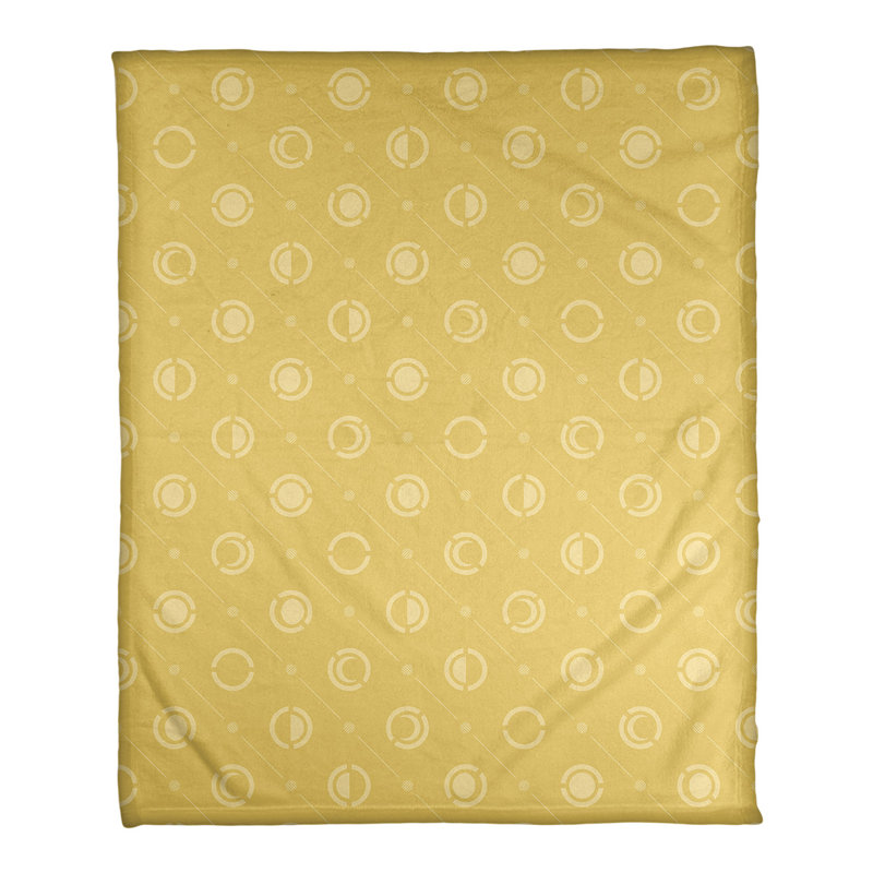 Couverture polaire moon phases, l 30 po x L 40 po, Jaune