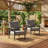 27" Wide All Weather Aluminum Ladder Back Patio Armchair with Wooden Arm-816584096
