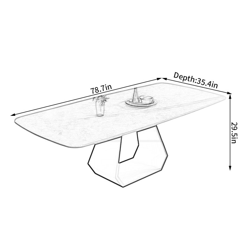 Alayzah Dining Table, 29.5"H x 78.7"L x 35.4"W