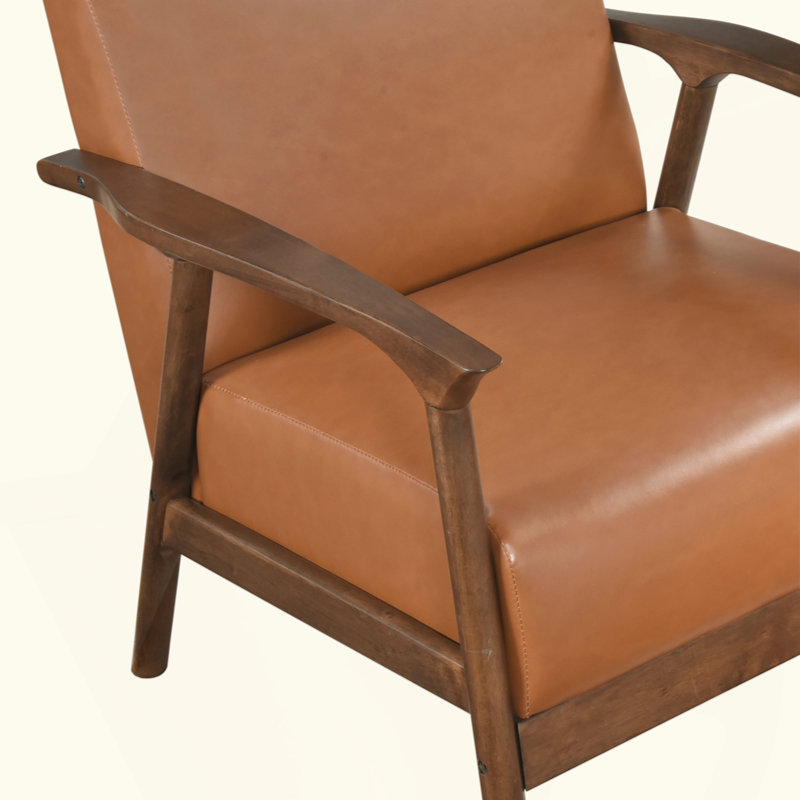 Chaise d'appoint rembourrée en similicuir 1 pièce