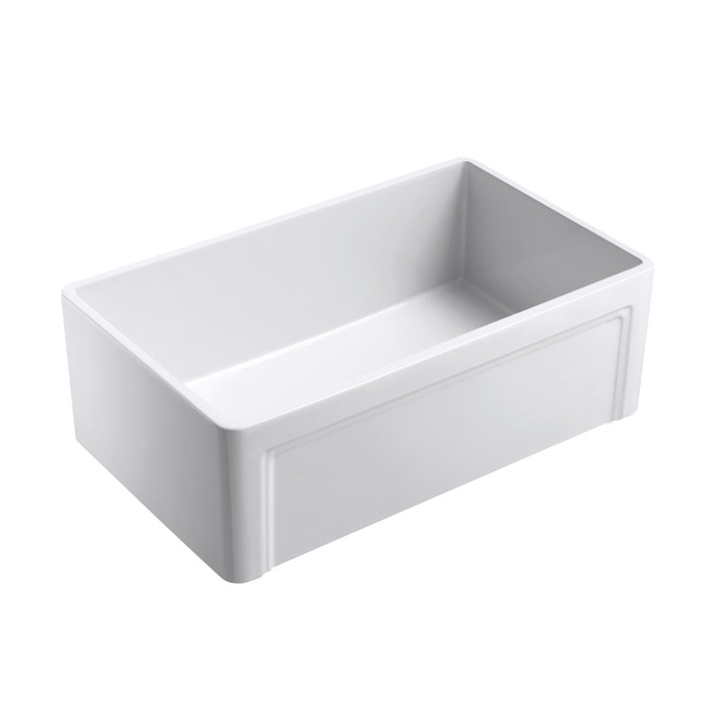 Olde London 33" L x 18" W Farmhouse Kitchen Sink With Grid and Strainer