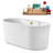 59" Streamline Freestanding Soaking Acrylic Bathtub With Drain and Bamboo Tray-75261696