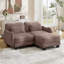 Canapé en L avec support en chenille avec coussin de taille délicate, conception ergonomique en courbe, avec repose-pieds mobile, assemblage facile pour le salon-133038760