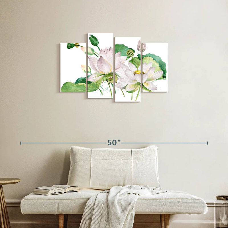 Harnek Budding Lotuses, 22" H x 36" W
