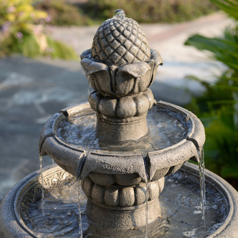Weather Resistant Floor Fountain, Grey