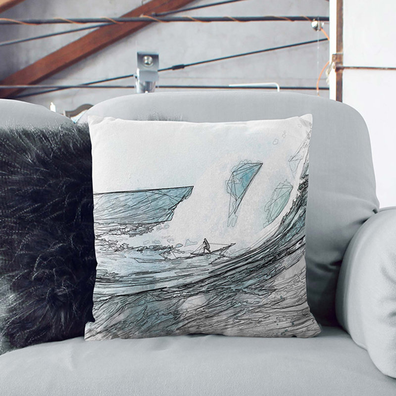 Surfs up Cushion with Filling, 55cm H x 55cm W x 20cm D