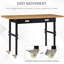 HOMCOM " Work Bench With Drawer, Height Adjustable Legs, Bamboo Tabletop Workstation Tool Table On Wheels  Garage, Weight Capacity  Lbs, Black/Natural