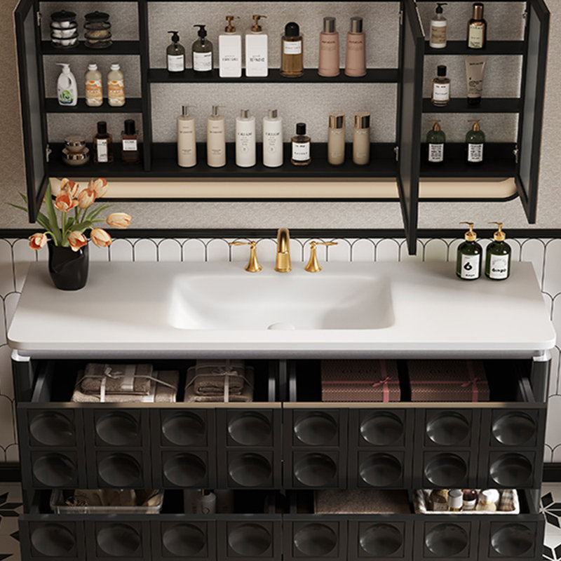 American modern style bathroom cabinet, Black, 21.65" H x 59.06" W x 21.65" D