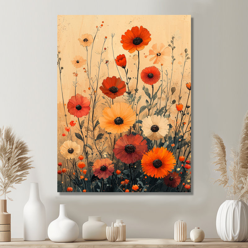 Murphree - art mural floral, Toile tendue, Ne s’applique pas, H 20 po x l 12 po