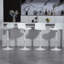 Ensemble de 2 tabourets de bar modernes en cuir de polyuréthane, à hauteur de comptoir, pivotants et réglables, sans accoudoirs, blanc | Idée de cadeau-1309607979