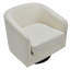 Fauteuil demi-tonneau pivotant en mélange de coton beige avec base en bois massif Applewold-522018201