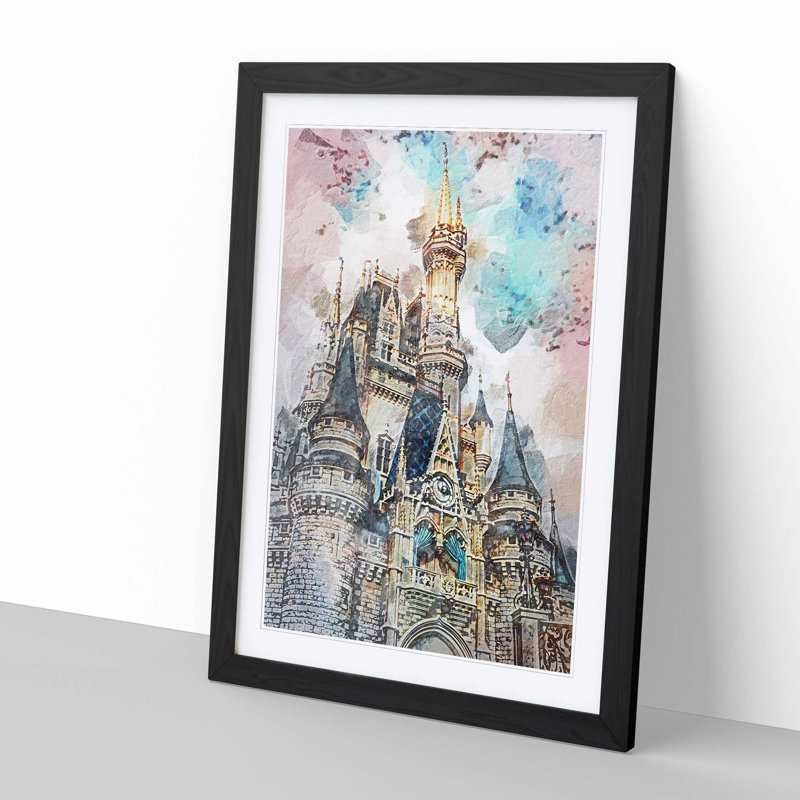 Magic Kingdom in Orlando Florida in Abstract - Framed Print, Black, 76cm H x 50cm W x 2cm D