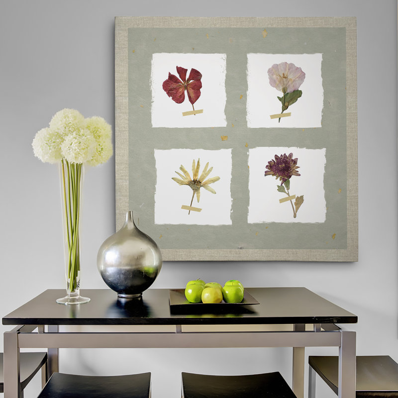 Pressé de fleurs I - impression, H 16 po x l 16 po x P 1,5 po, Toile tendue