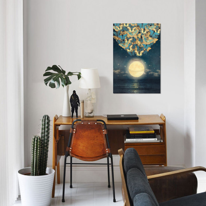 « rehausser la lune », impression sur toile, H 40 po x l 26 po x P 1,5 po, Toile tendue, Pas de tapis