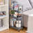 3-Tier Metal Utility Cart, Slim Storage Cart Metal Rolling Cart-89549720