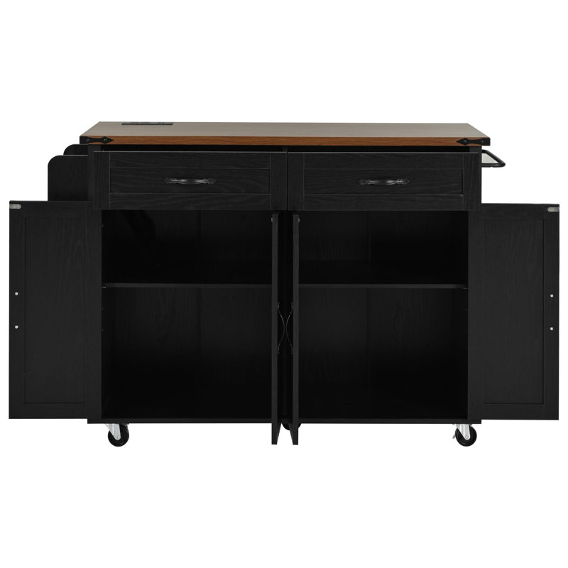 Jamera 53.5'' Kitchen Island, Black