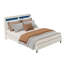 Upholstered Bed Frame with Charging Station & Headboard Storage, Hydraulic Lift-Up Base-1398118858