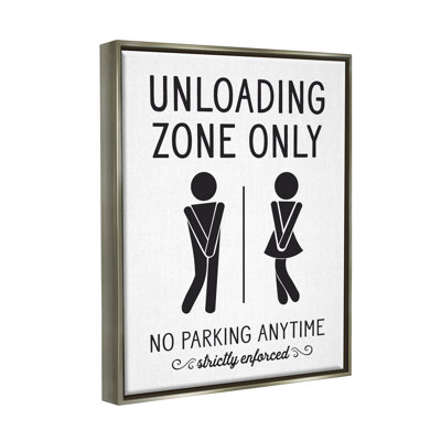 " Unloading Zone Witty Bathroom Symbols Casual Sign "
