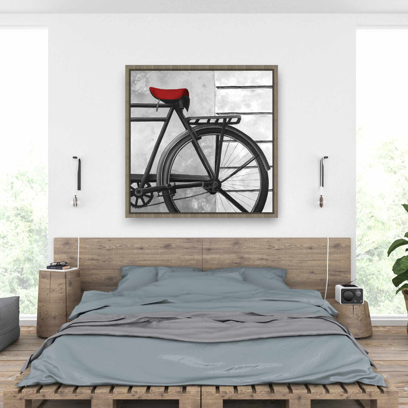 Vélo arrière - décor de toile encadré de vélo minimaliste