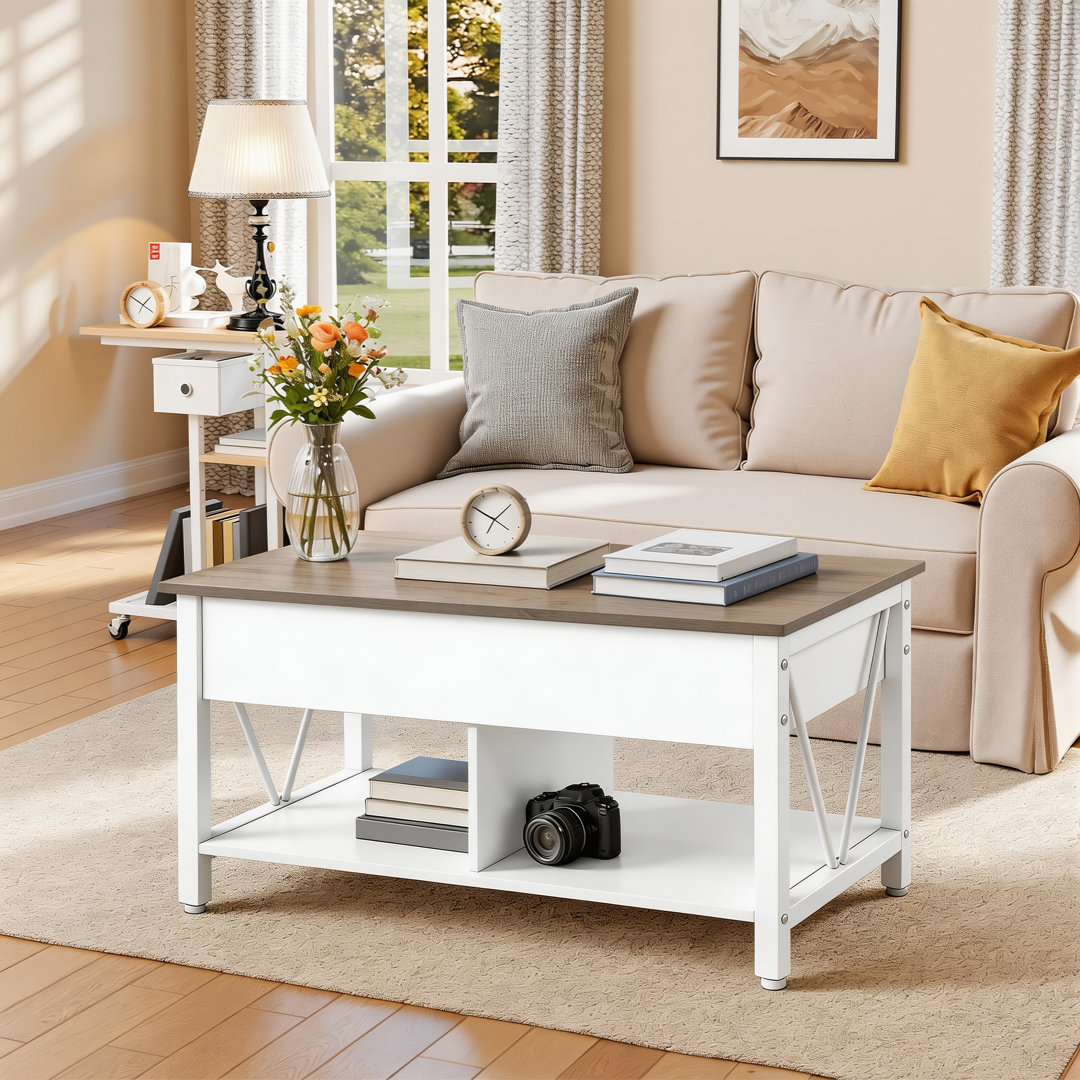 Lift Top Four Leg Coffee Table with Storage