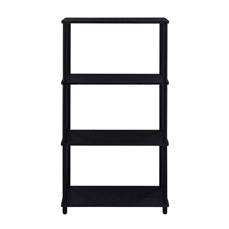 4-Shelf Black Bookshelf For Living Room - Enhances Aesthetics With 4 Open Back Metal Shelves Stylish And Practical, Black