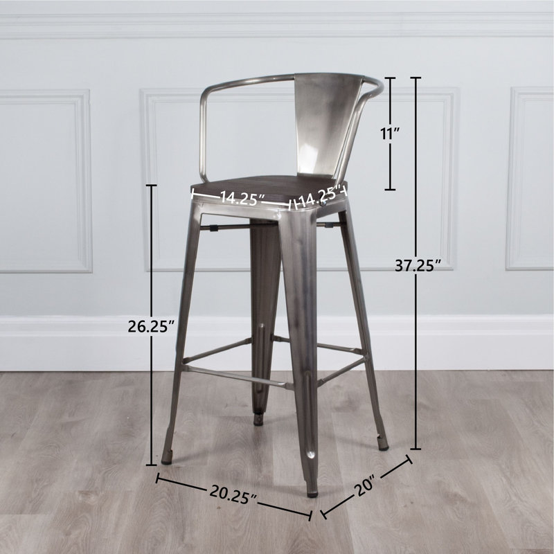 Ensemble de 4 tabourets de bar Henrikke, Tabouret de comptoir (assise de 26,25 po de hauteu