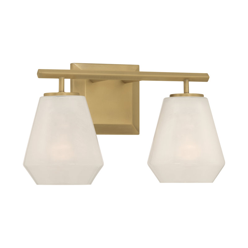 Meuble-lavabo 2 lumières 14,25 po Siena, Laiton, H 8,25 po x l 14,25 po x P 6,75 po, Deux lumières