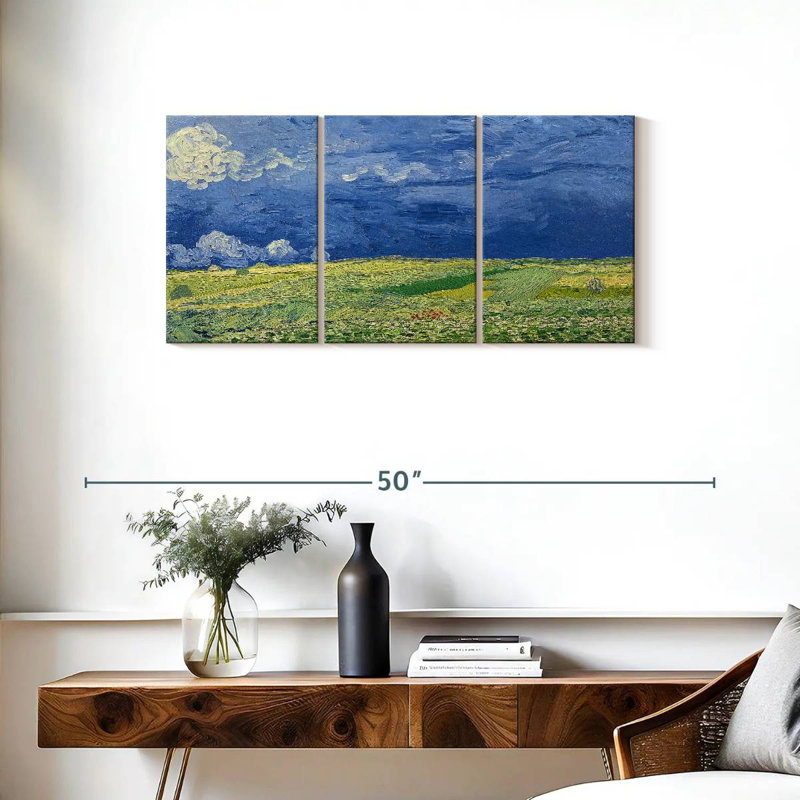 Alvord Wheatfields Under Thunderclouds, 18" H x 38" W