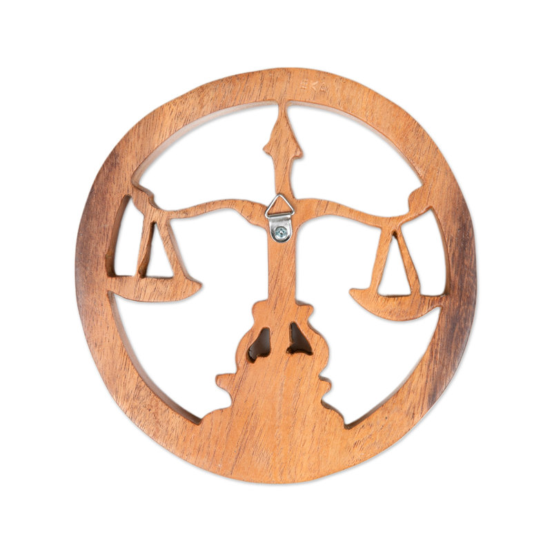 Novica Handmade Libra Firmament Wood Relief Panel