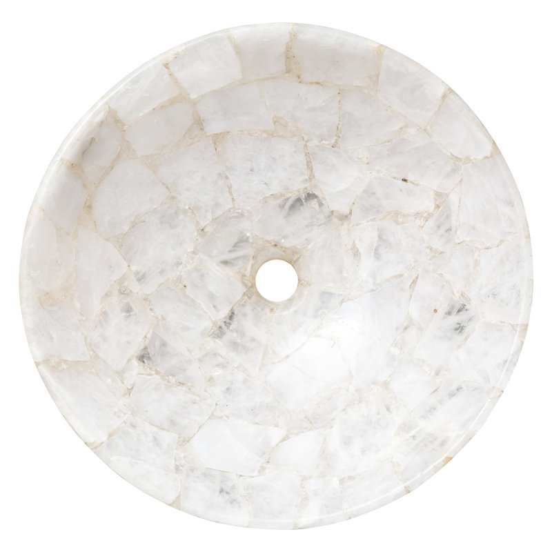 Belfry Bathroom Azaiah 440mm L x 440mm W White Stone Circular Sink