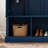 Modern Blue All-In-One Hall Tree — Arched Farmhouse-Style Storage Bench With Dual Side Cabinets, Adjustable Shelves, And 7 Hooks — Entryway & Hallway Organizer-2021646357