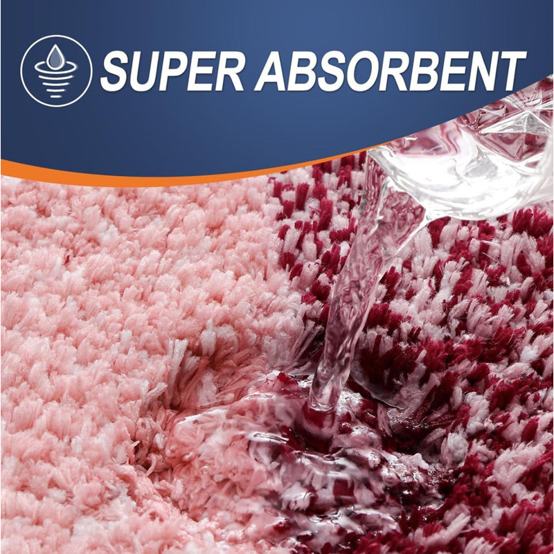 Microfiber, 40 x 60 cm, Non-Slip Super Absorbent, Red Rectangle Bath Rug