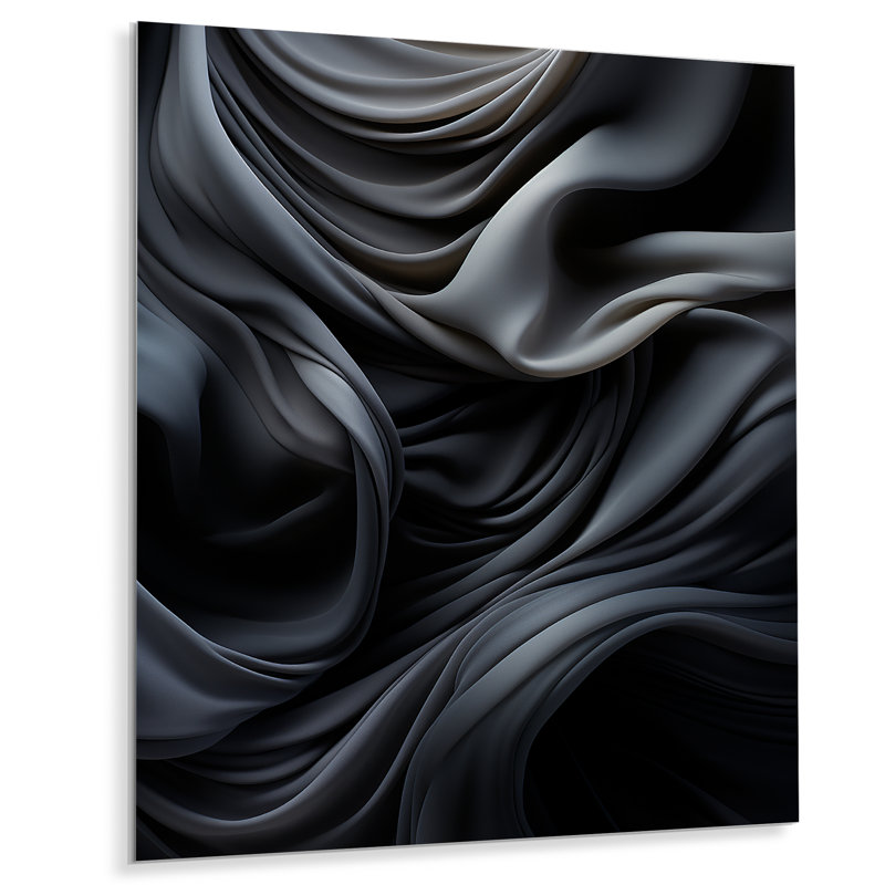 Gris, apaisant, ombres II, art mural abstrait en métal, H 20 po x l 12 po x P 1 po