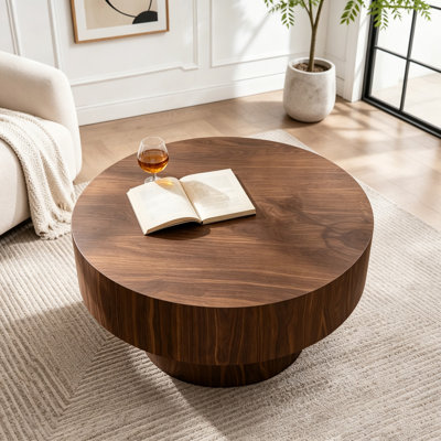 Table basse ronde en noyer