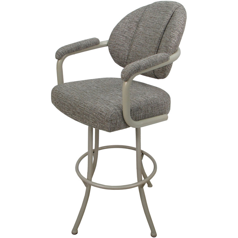 Tabouret de comptoir pivotant Vickky, Beige, Tabouret de comptoir (siège d'une hauteur de 26 p