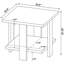 Table basse et de bout carrée deux pièces, finition manguier, bois d'ingénierie, table de rangement ouverte de style rustique, bois franc d'aspect, pieds larges pour le soutien