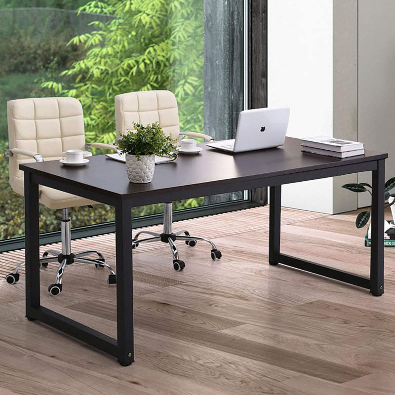 Computer Desk 63 Inch Large Office Desk Writing Study Table For Home Office Desk Workstation Wide Metal Sturdy Frame Thicker Steel Legs, Black