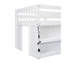Twin Size Kid Low Loft Bed With Two-Tier Shelves And LED Light For White Colour