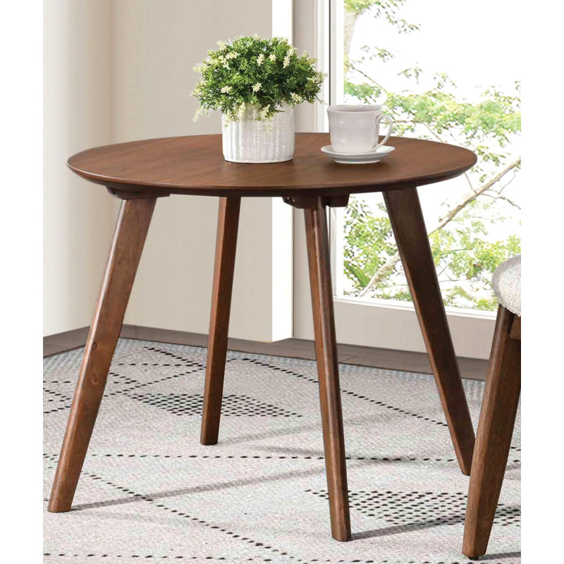 Table d'appoint contemporaine Mid-Century ronde avec pieds fuselés en noyer