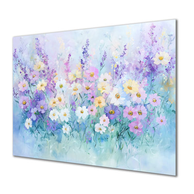 Lavender Colors Wildflower Bouquet IV - Floral Metal Wall Art Decor, Bouquet Metal Print