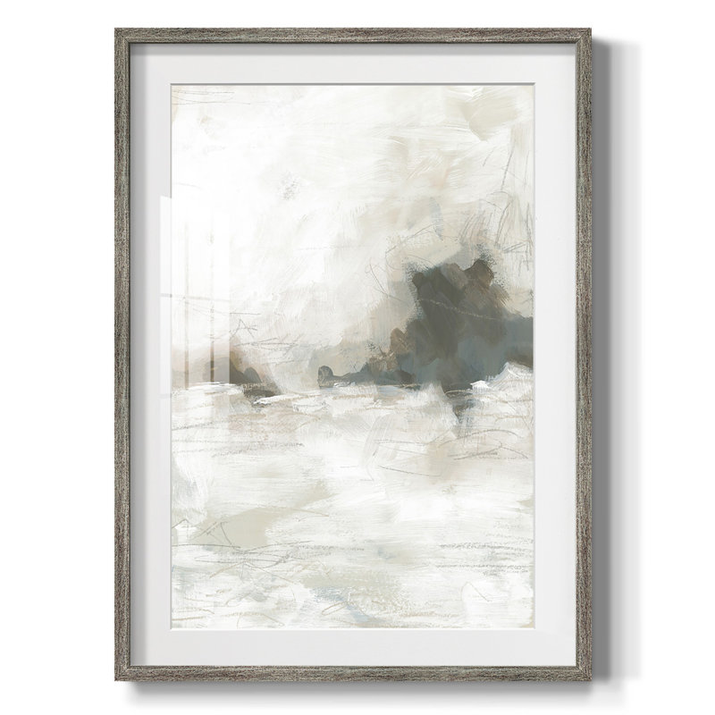 Horizon Break II - reproduction de cadre photo unique, H 20 po x l 16 po, Papier encadré argent vieilli, Blanc