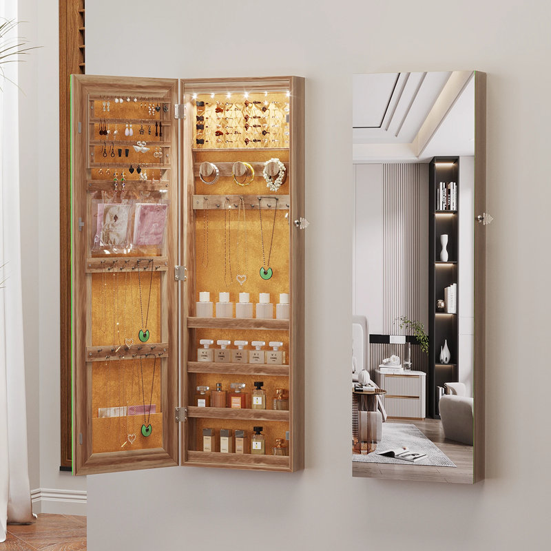 Freestanding Jewelry Armoire, Brown