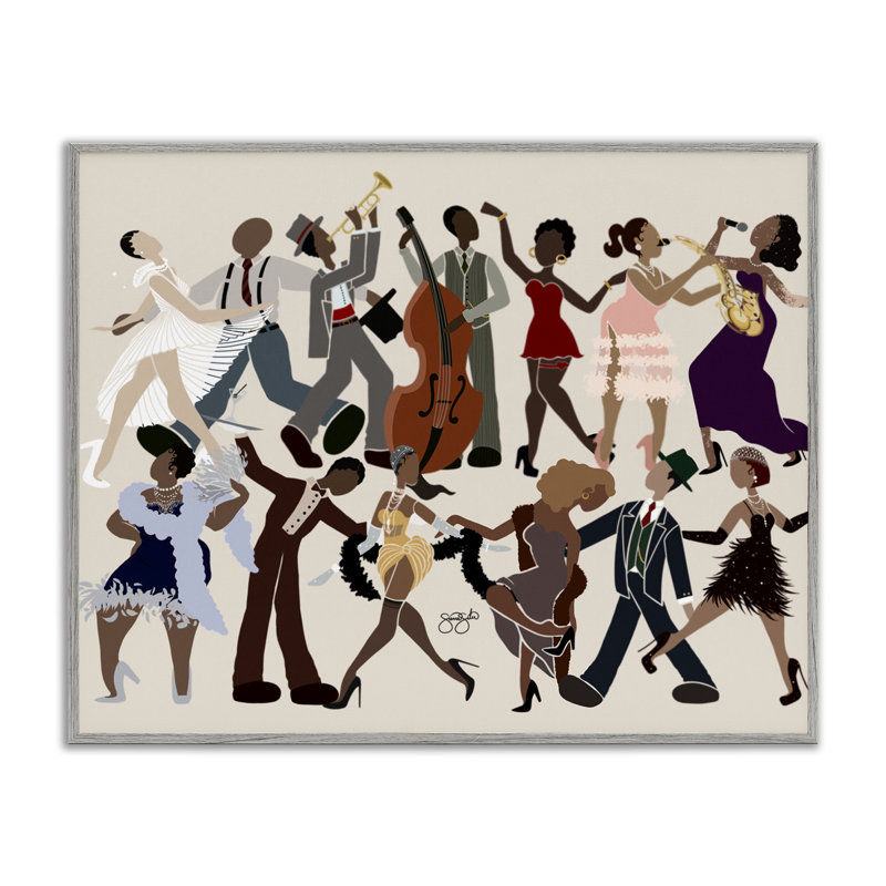 «Rhythm Jazz Dancers», estampe numérique, conception de Sierra Siler, H 16 po x l 20 po, Estampe numérique Farmhouse