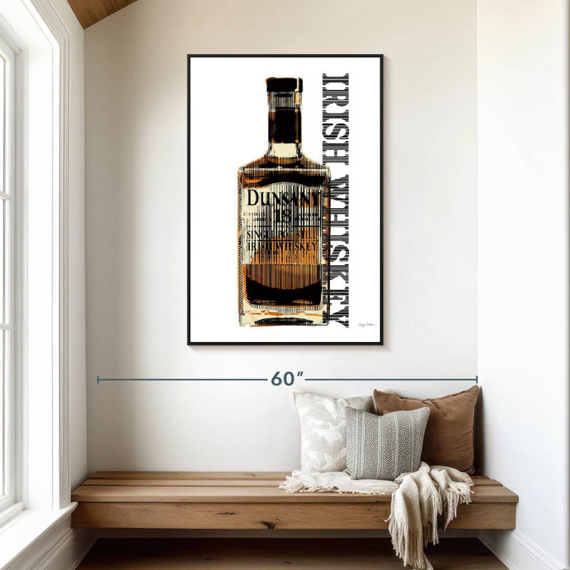 Whisky irlandais, 31 po x 46 po, Cadre flottant noir