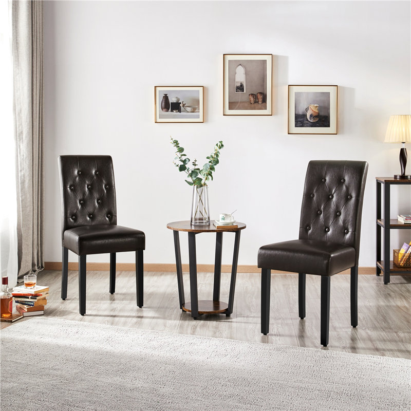 Clintock Tufted Upholstered Dining Chair, Brown
