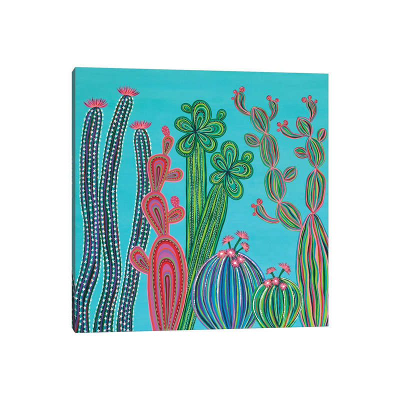 Cactus Party No.4 by Lisa Frances Judd - Wrapped Canvas Gallery-Wrapped Canvas Giclée, Wrapped Canvas, 30.48cm H x 30.48cm W