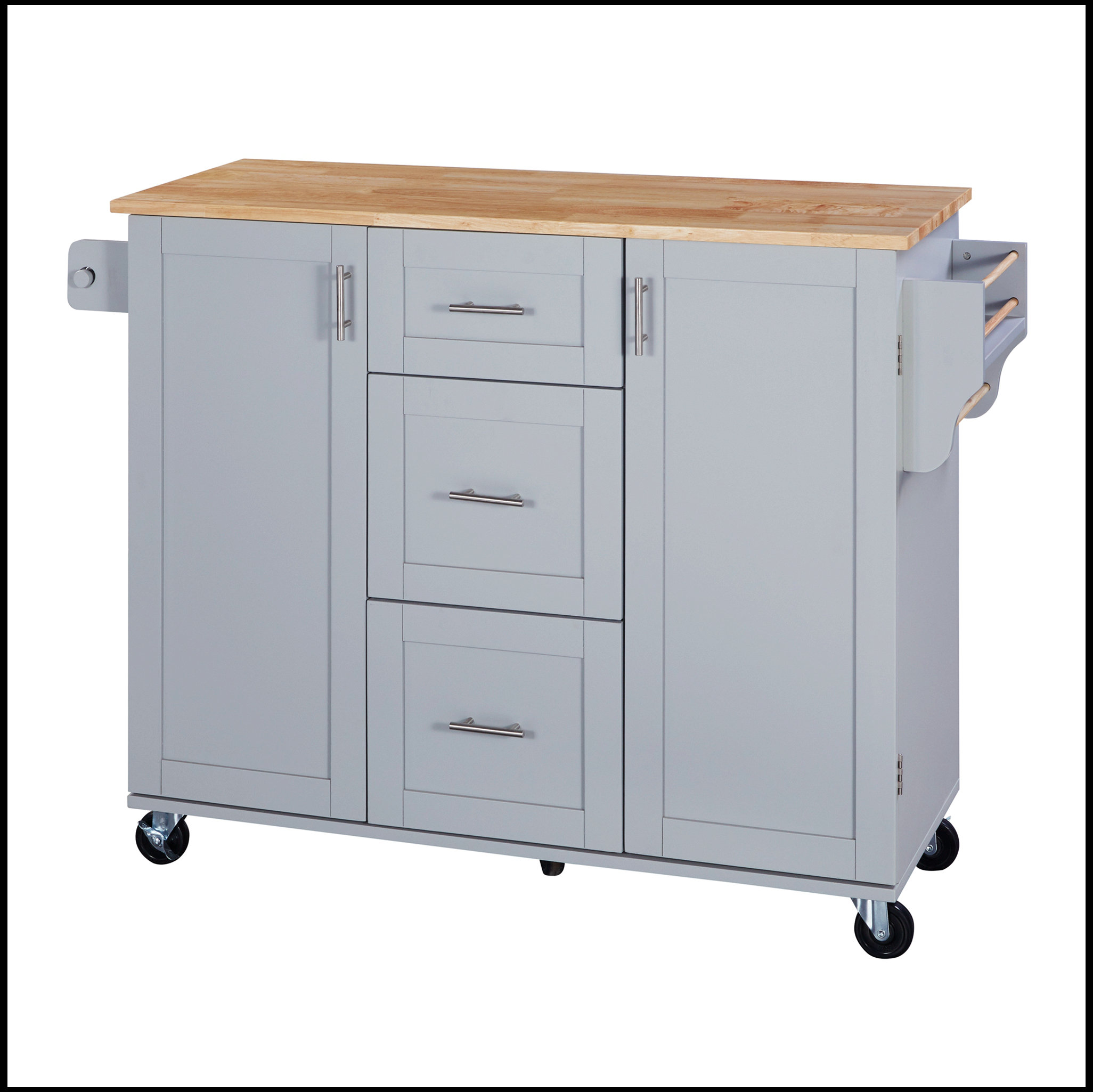 Red Barrel Studio® Jakavian Rubber Wood Kitchen Island Wayfair Canada