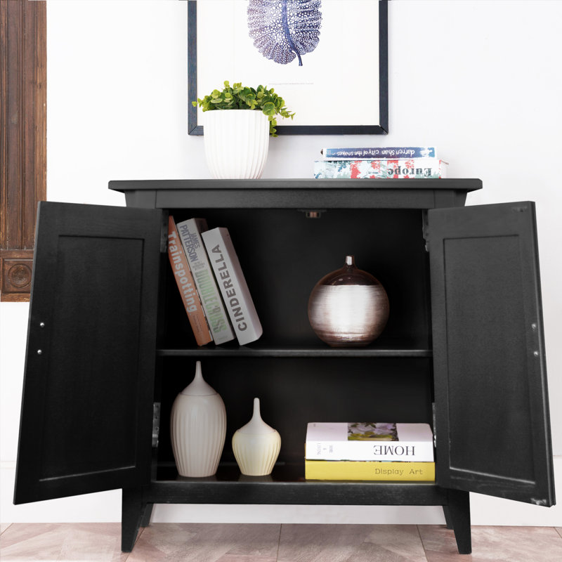 Wilfredo Mission-Style Manufactured Wood Accent Cabinet , Slate/Nickel