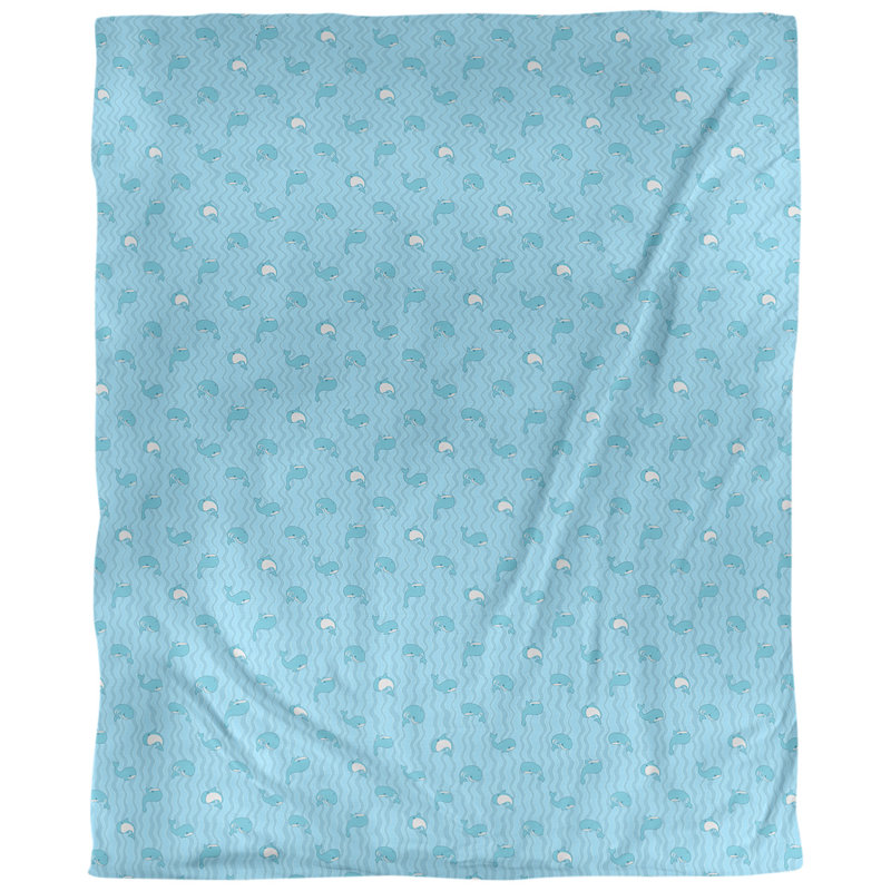 Tissu baleines, Bleu sarcelle, L 54 po x l 36 po, Coton peigné pima
